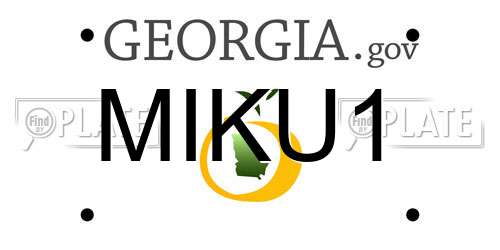 MIKU1 Georgia License Plate