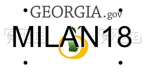 MILAN18 Georgia License Plate