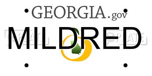 MILDRED Georgia License Plate