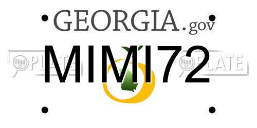 MIMI72 Georgia License Plate