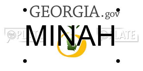 MINAH Georgia License Plate