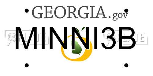 MINNI3B Georgia License Plate