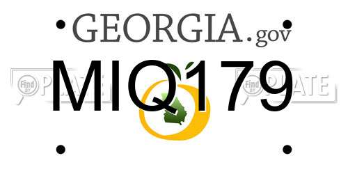 MIQ179 Georgia License Plate