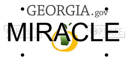 MIRACLE Georgia License Plate