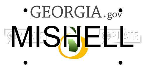 MISHELL Georgia License Plate