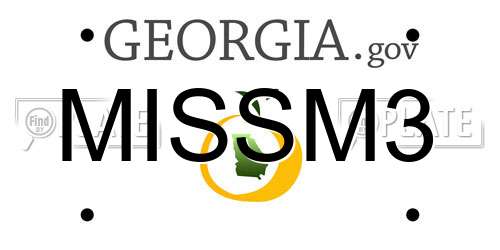 MISSM3 Georgia License Plate