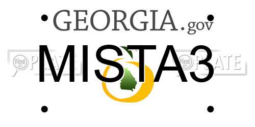 MISTA3 Georgia License Plate