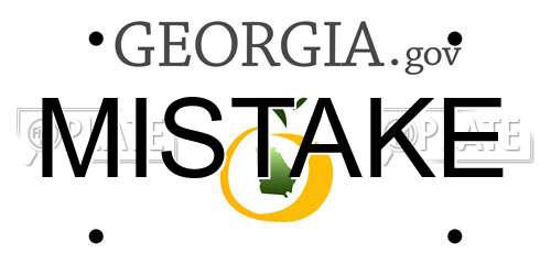 MISTAKE Georgia License Plate