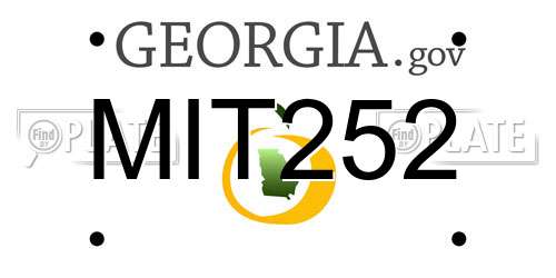 MIT252 Georgia License Plate