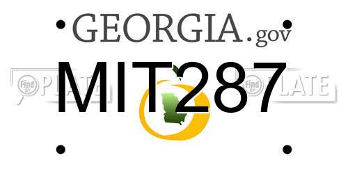 MIT287 Georgia License Plate