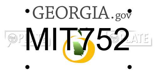 MIT752 Georgia License Plate