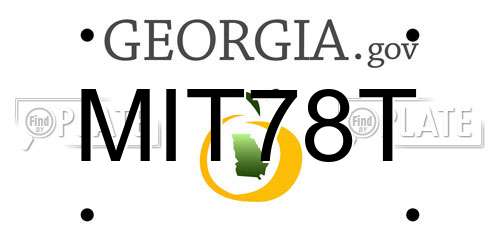 MIT78T Georgia License Plate