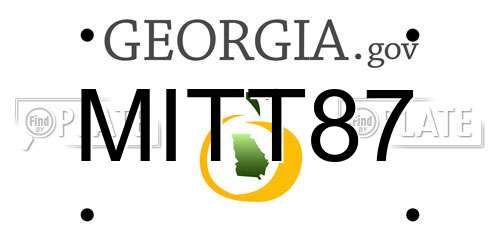 MITT87 Georgia License Plate