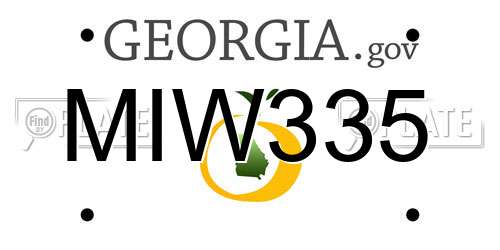 MIW335 Georgia License Plate