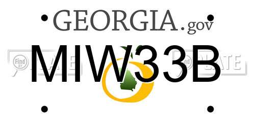 MIW33B Georgia License Plate