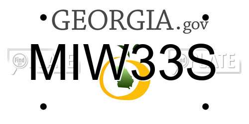 MIW33S Georgia License Plate