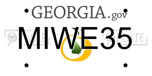 MIWE35 Georgia License Plate