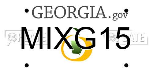 MIXG15 Georgia License Plate