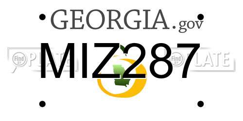 MIZ287 Georgia License Plate