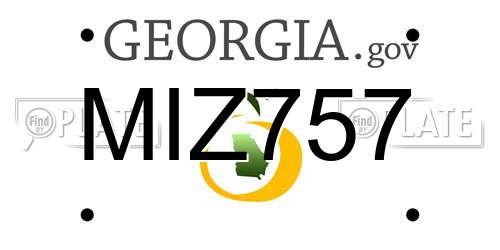 MIZ757 Georgia License Plate