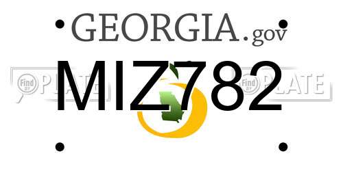 MIZ782 Georgia License Plate