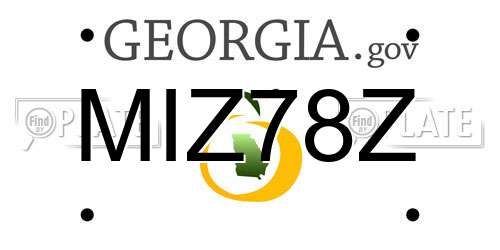 MIZ78Z Georgia License Plate