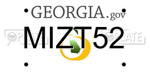 MIZT52 Georgia License Plate