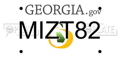 MIZT82 Georgia License Plate
