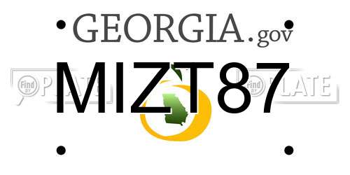 MIZT87 Georgia License Plate