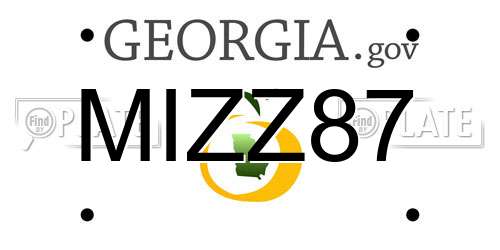 MIZZ87 Georgia License Plate