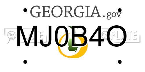 MJ0B4O Georgia License Plate