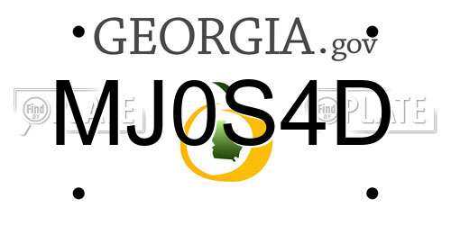 MJ0S4D Georgia License Plate