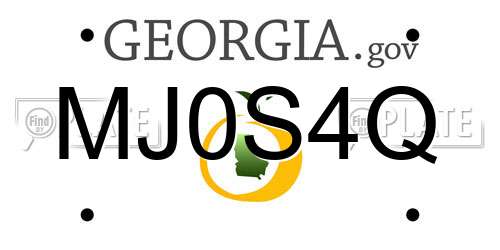 MJ0S4Q Georgia License Plate