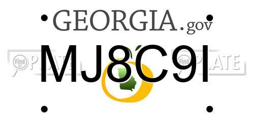 MJ8C9I Georgia License Plate
