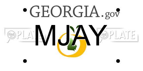 MJAY Georgia License Plate