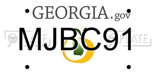 MJBC91 Georgia License Plate