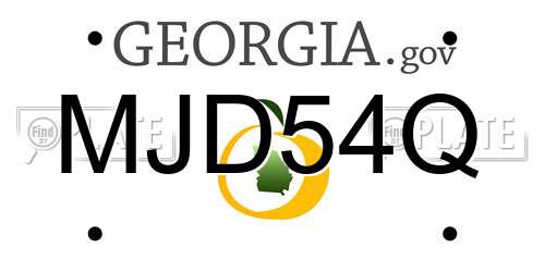 MJD54Q Georgia License Plate