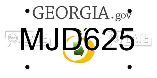 MJD625 Georgia License Plate