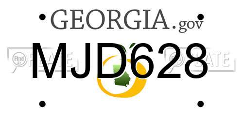 MJD628 Georgia License Plate