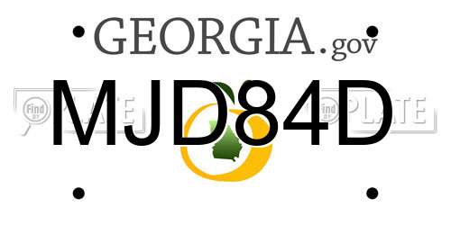 MJD84D Georgia License Plate