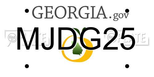 MJDG25 Georgia License Plate