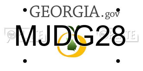 MJDG28 Georgia License Plate