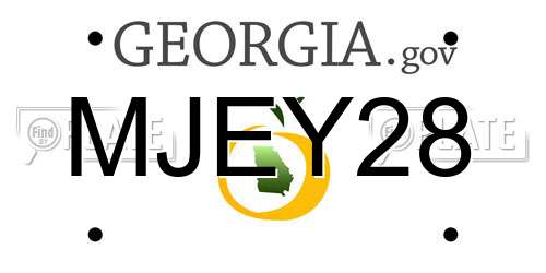 MJEY28 Georgia License Plate