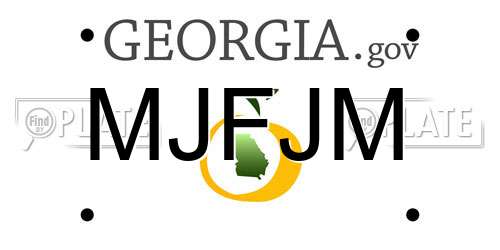 MJFJM Georgia License Plate