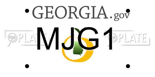 MJG1 Georgia License Plate