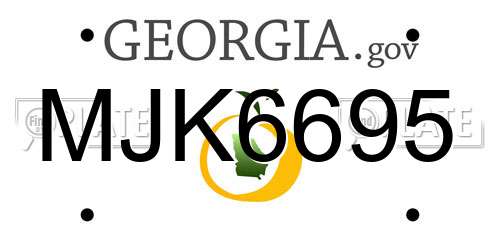 MJK6695 Georgia License Plate