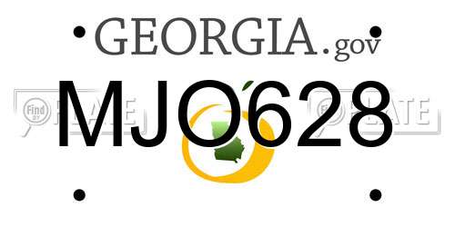 MJO628 Georgia License Plate