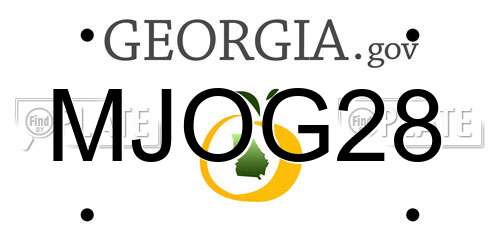 MJOG28 Georgia License Plate