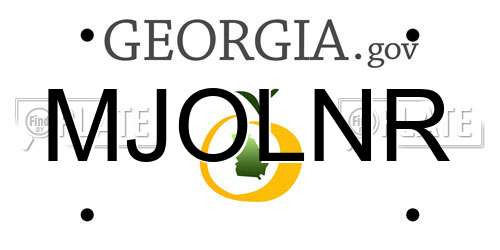 MJOLNR Georgia License Plate