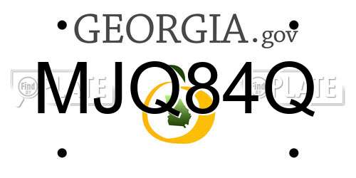 MJQ84Q Georgia License Plate